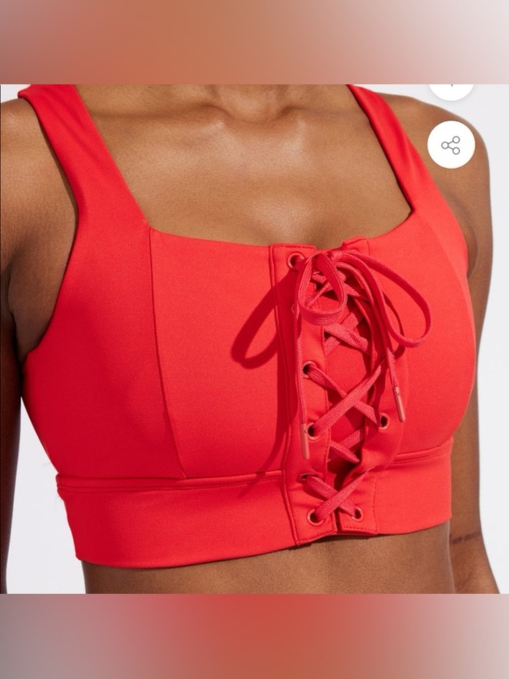 BuffBunny Red Lace-Up Sports Bralette